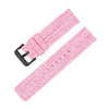 Correa de reloj de lona tejida de nailon con hebilla de acero inoxidable de 12 mm (rosa y negro)
