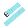 Correa de reloj de lona tejida de nailon con hebilla de acero inoxidable de 16 mm (azul claro y negro)