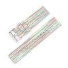 Correa de reloj de lona tejida de nailon con hebilla de acero inoxidable de 18 mm (plata arcoíris)