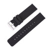 Correa de reloj de lona tejida de nailon con hebilla de acero inoxidable de 20 mm (negro y plateado)
