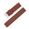 Correa de reloj de lona tejida de nailon con hebilla de acero inoxidable de 20 mm (marrón y plateado)