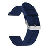Correa de reloj de lona de nailon de color liso con hebilla de acero inoxidable de 18 mm (azul oscuro)
