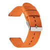Correa de reloj de lona de nailon de color liso con hebilla de acero inoxidable de 20 mm (naranja)