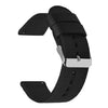 Correa de reloj de lona de nailon de color sólido con hebilla de acero inoxidable de 24 mm (negra)