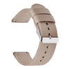 Correa de reloj de lona de nailon de color liso con hebilla de acero inoxidable de 24 mm (beige)