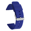Correa de reloj de silicona resistente al agua, de 12 mm, con hebilla plateada y acero inoxidable (azul oscuro)
