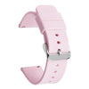 Correa de reloj de silicona resistente al agua, de 12 mm, con hebilla plateada y acero inoxidable (rosa)