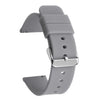 Correa de reloj de silicona resistente al agua, de 20 mm, con hebilla plateada y acero inoxidable (gris)