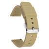 Correa de reloj de silicona resistente al agua, de 20 mm, con hebilla plateada y acero inoxidable (beige)