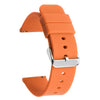 Correa de reloj de silicona resistente al agua, de 20 mm, con hebilla plateada y acero inoxidable (naranja)