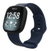 Para Fitbit Versa 4 / Versa 3 / Sense 2 / Sense Silicone Watch Band, tamaño: L (azul marino)