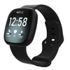Para Fitbit Versa 4 / Versa 3 / Sense 2 / Sense Silicone Watch Band, tamaño: L (negro)