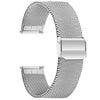 Correa de reloj de acero inoxidable con hebilla milanesa de 15 mm (plateada)