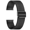 Correa de reloj de acero inoxidable con hebilla milanesa de 24 mm (negra)