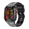 Reloj inteligente deportivo para exteriores YK12 con pantalla de 2.0 pulgadas, resistente al agua IP68 y linterna integrada (Gris camuflaje)
