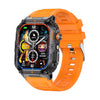 Reloj inteligente deportivo para exteriores YK12 con pantalla de 2.0 pulgadas, resistente al agua IP68 y linterna integrada (naranja).