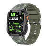 Reloj inteligente deportivo para exteriores YK12 con pantalla de 2.0 pulgadas, resistente al agua IP68 y linterna integrada (verde camuflaje).