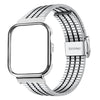Correa de acero inoxidable con hebilla integrada de siete cuentas y marco metálico para Huawei Watch Fit4 Pro / Fit4 / Fit3 (plateada y negra).