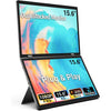 Monitor portátil plegable de doble pantalla de 15,6 pulgadas y 1080P S156P31D con soporte (negro)