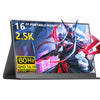 Monitor portátil para juegos P160Q16BW de 16 pulgadas y 2.5K con pantalla extendida (negro)