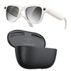 Gafas inteligentes M02 Ultra con cámara de 8 MP, lentes fotocromáticas y estuche de carga negro (beige).