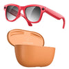 Gafas inteligentes M02 Ultra con cámara de 8 MP, lentes fotocromáticas y estuche de carga marrón (rojo)