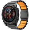 Correa de reloj Garmin de 26 mm con hebilla magnética Norman, integrada, de aleación de titanio y una sola cuenta (negro/naranja).