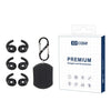 Para AirPods 4 XDcase 3 pares de almohadillas deportivas antideslizantes de silicona con estuche y mosquetón (negro)