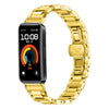 Correa de acero inoxidable con hebilla de mariposa fina para Huawei Band 10/9/8 (dorada)
