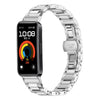 Correa de acero inoxidable con hebilla de mariposa fina para Huawei Band 10/9/8 (plateada)