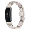 Correa de acero inoxidable con hebilla de mariposa fina para Fitbit Inspire 3 (luz de estrella)