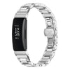 Correa de acero inoxidable con hebilla de mariposa fina para Fitbit Inspire 3 (plateada)