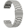Correa de acero inoxidable para reloj Garmin de 22 mm con cierre plegable de tres cuentas Tactix integrado (titanio)