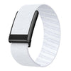 Correa de reloj de nailon con diseño decorativo y fuerza elástica regular para WHOOP 5.0 (marco blanco y negro)