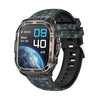 Reloj deportivo inteligente HT38 con pantalla cuadrada IPS de 2,01 pulgadas, compatible con llamadas Bluetooth, monitorización de salud y linterna LED (correa de silicona azul camuflaje).