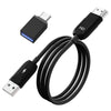 Cable USB-A a HDMI para duplicación de pantalla HD. Cable convertidor inalámbrico con adaptador. Longitud: 70 cm (negro).