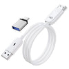 Cable USB-A a HDMI HD para duplicación de pantalla. Convertidor inalámbrico con adaptador. Longitud: 70 cm (blanco).