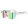 Gafas deportivas inteligentes AIMB-G5 de 8 MP para ciclismo al aire libre con IA (lentes rosa degradado y montura blanca)