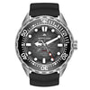 Reloj de buceo profesional NORTH EDGE TRITON-TI de aleación de titanio con energía solar (correa de caucho negra)