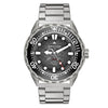 Reloj de buceo profesional NORTH EDGE TRITON-TI de aleación de titanio con energía solar (correa de titanio negra)