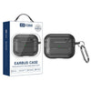 Estuche para AirPods Pro 3 XDcase con textura de fibra de carbono y gancho (negro)