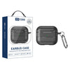 Estuche para AirPods 4 XDcase con textura de fibra de carbono y gancho (negro)