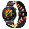 Correa de reloj tejida con hebilla magnética de liberación rápida y botón de presión de 20 mm (arcoíris negro)