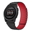 Correa de silicona magnética de tres cuentas para reloj Garmin de 20 mm (conector negro, rojo y negro)