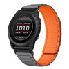 Correa de silicona magnética de tres cuentas para reloj Garmin de 20 mm (gris naranja + conector negro)