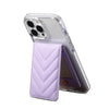 ESEBLE - Soporte para tarjetas RFID plegable con textura rómbica adhesiva para teléfono móvil (morado)