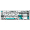 Teclado inalámbrico para juegos LINGBAO K98 de 101 teclas, triple modo, eje de madera azul grisáceo V4 (ruso)
