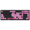 Teclado inalámbrico para juegos LINGBAO K98 de 101 teclas, triple modo, color negro y rosa con eje de campo de flores.