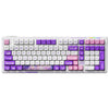 Teclado inalámbrico para juegos LINGBAO K98 de 101 teclas, triple modo, con eje blanco, morado y campo de flores.