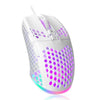 Ratón para juegos con cable y luz RGB hueca SOLAKAKA SM900 Honeycomb (blanco)